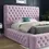 Thumbnail: Pink velvet ambassador bed frame kids bedroom