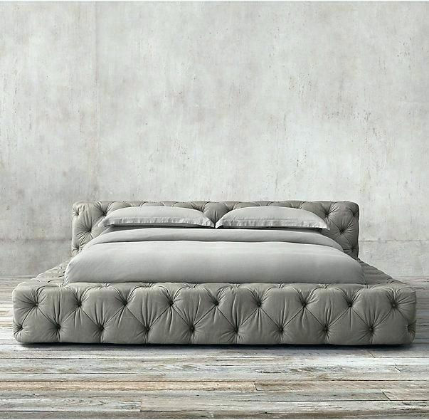 Thumbnail: Modern bed frame-low headboard chunky style bed