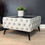 Thumbnail: Velvet coffee table upholstered chesterfield- black glass top- black fee
