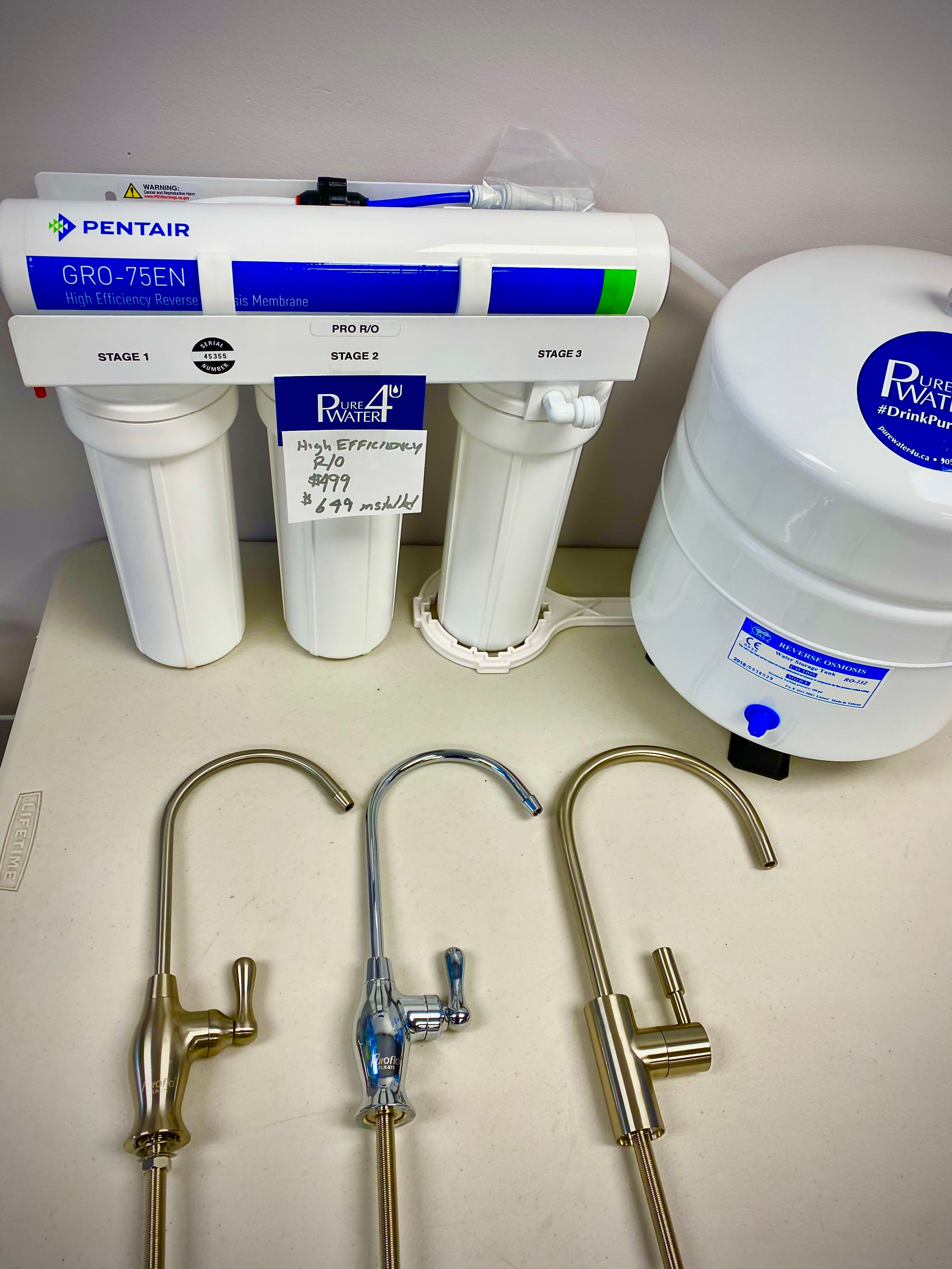 GRO-75 Pentair Reverse Osmosis System