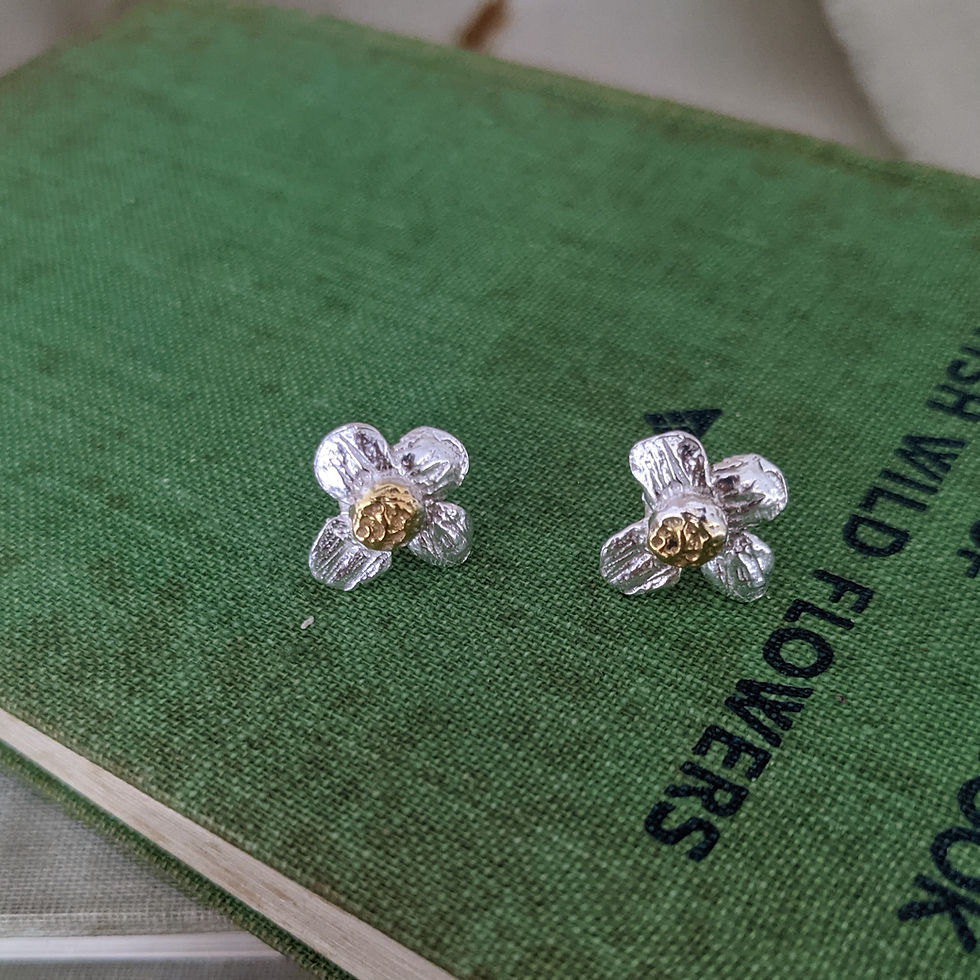 Thumbnail: Apple Blossom Earrings - Silver with Gold Plating