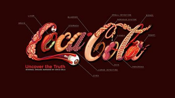 Simbolo da Coca-Cola recriado.