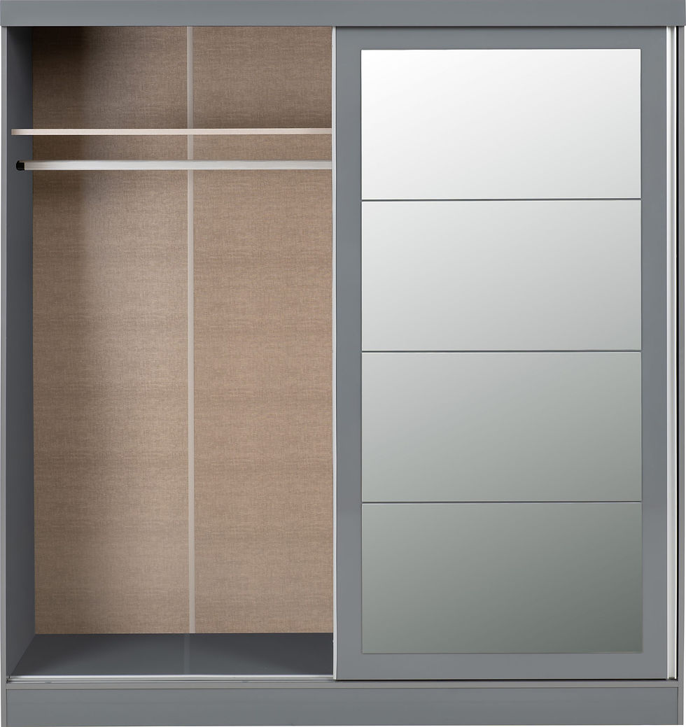 Thumbnail: NEV Grey Gloss 2 Door Sliding Wardrobe