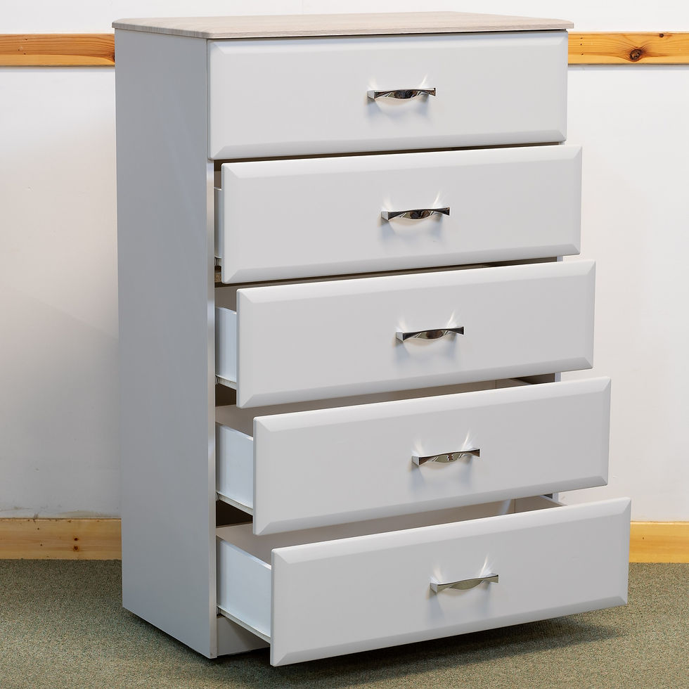 Thumbnail: 5 Drawer Chest 80 cm wide- Wessex Range Light Grey / Oyster