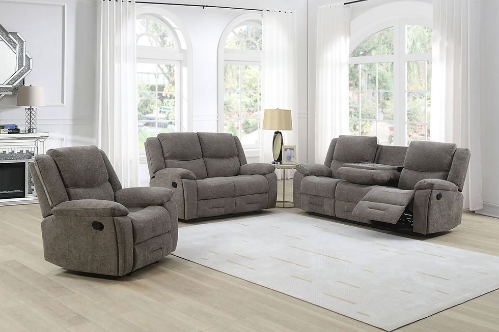 Thumbnail: WST Greige Fabric 2 Seater Manual Recliner Sofa