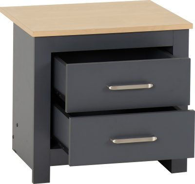 Thumbnail: PRTL 2 Drawer Bedside Grey/Oak Effect