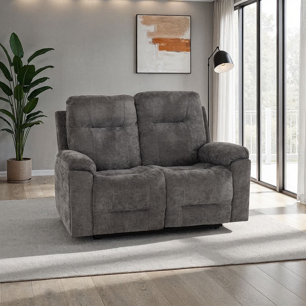 Thumbnail: GLD 2 Seater Grey Fabric Manual Recliner
