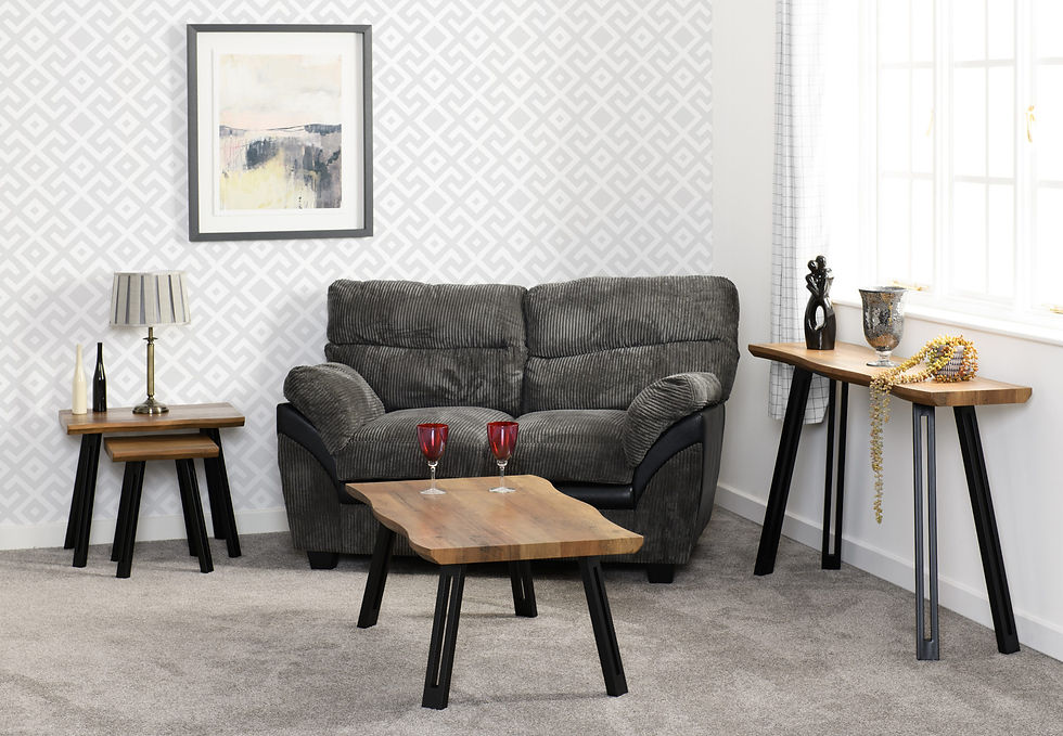 Thumbnail: QBC Oak Top Wavy Edge Nest of Tables