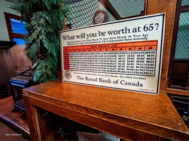 Financial table showing how much you'll have at specified ages depending on how much you save.
