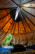 Photo of interior of tipi.