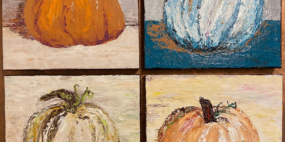Paint a Pumpkin with a Palette Knife for the Fall!