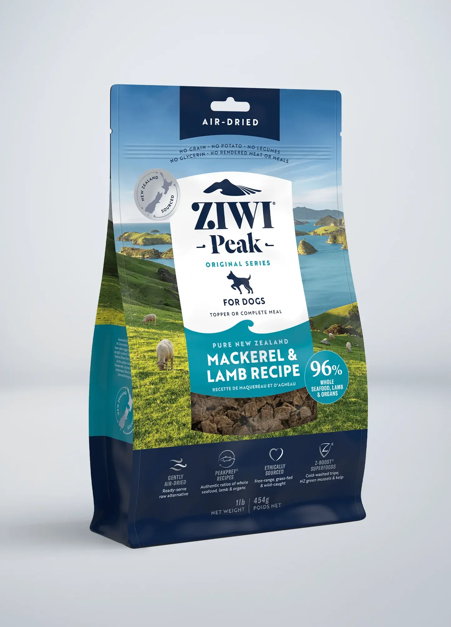 Ziwi - Air-Dried Mackerel & Lamb Recipe Dog Food 454G