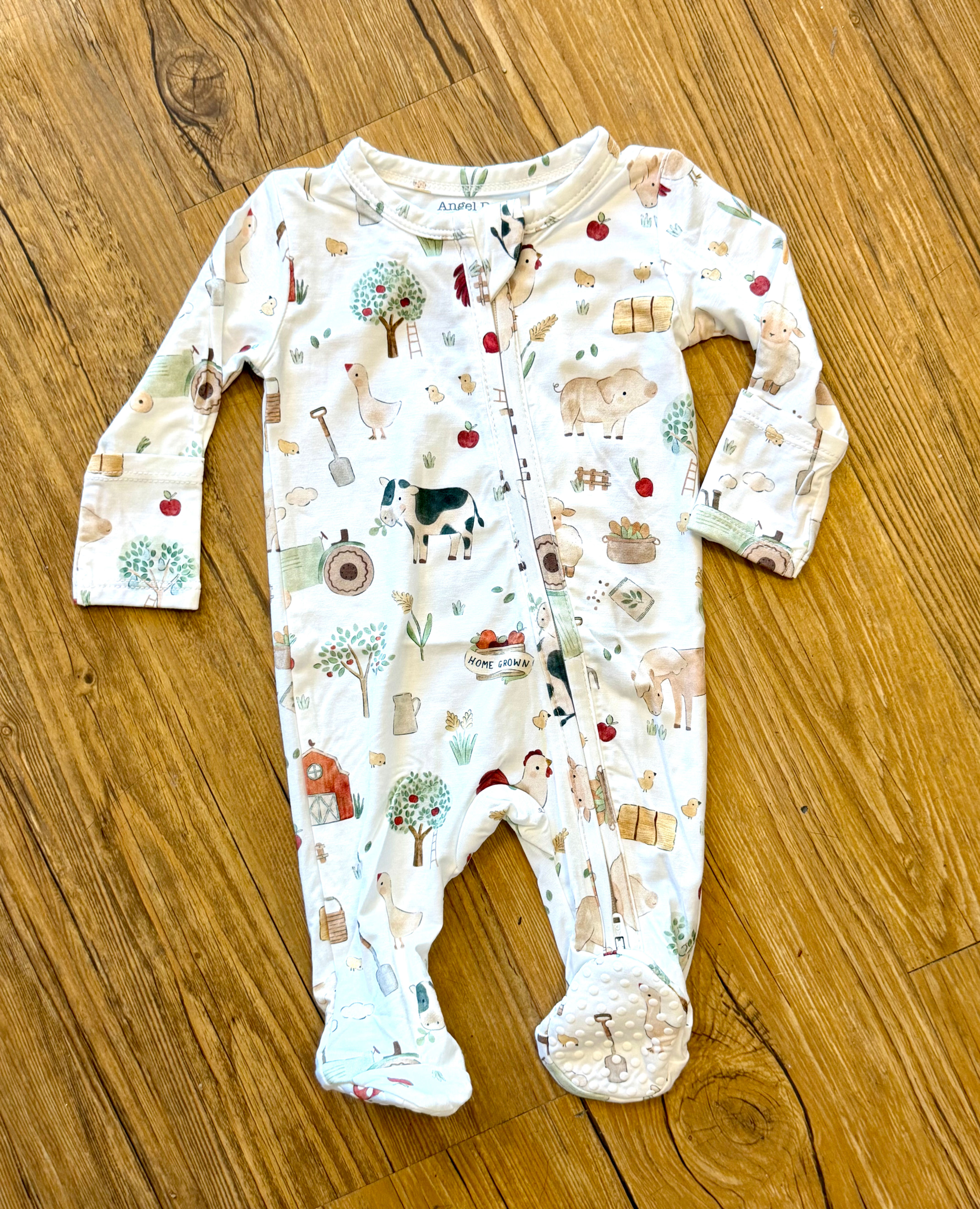 Ballerina Bears smocked footed  romper