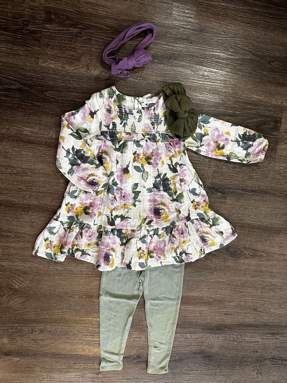  Lavender floral tunic & legging set  2T, 3T, 4T, 5