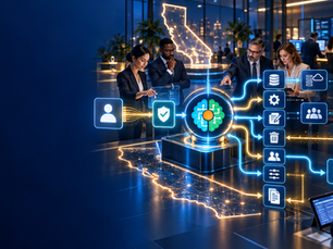 California privacy compliance team using E-Commander to coordinate consumer requests, data systems, vendor actions, deadlines, opt-outs, and audit evidence.