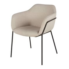 Neus - Chaise beige et acier noir