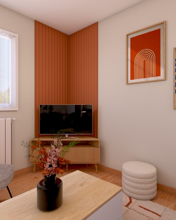 Aménagement 3D – pièce de vie – Djuna Décoration