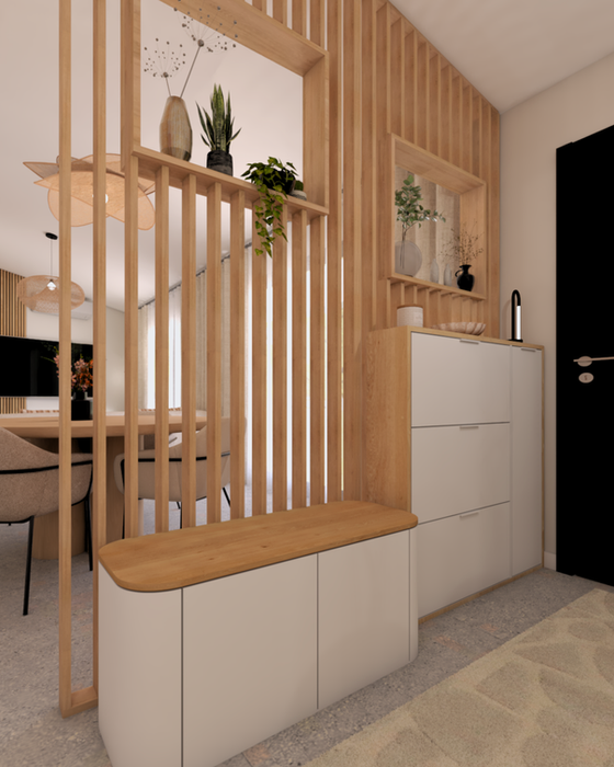 Aménagement 3D – pièce de vie – Djuna Décoration