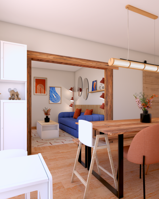 Aménagement 3D – pièce de vie – Djuna Décoration