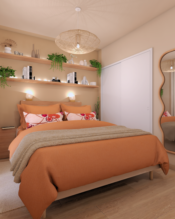 Aménagement 3D – chambre parentale – Djuna Décoration
