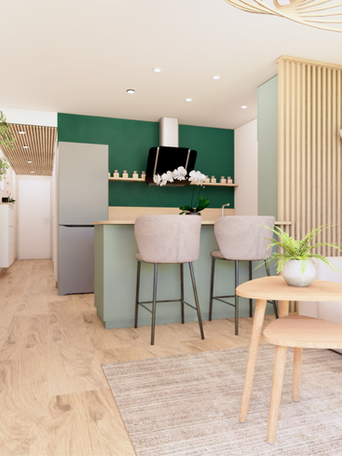 Aménagement 3D – pièce de vie – Djuna Décoration