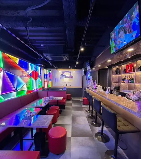 Akihabara Concept Cafe Lylic Collection interior sofa and bar counter