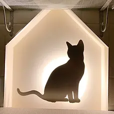 Akihabara Concept Cafe B-cats interior black cat silhouette decoration