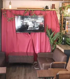 Akihabara Unique Cafe AKIBA Smokers 2nd Store interior sofa and TV 1