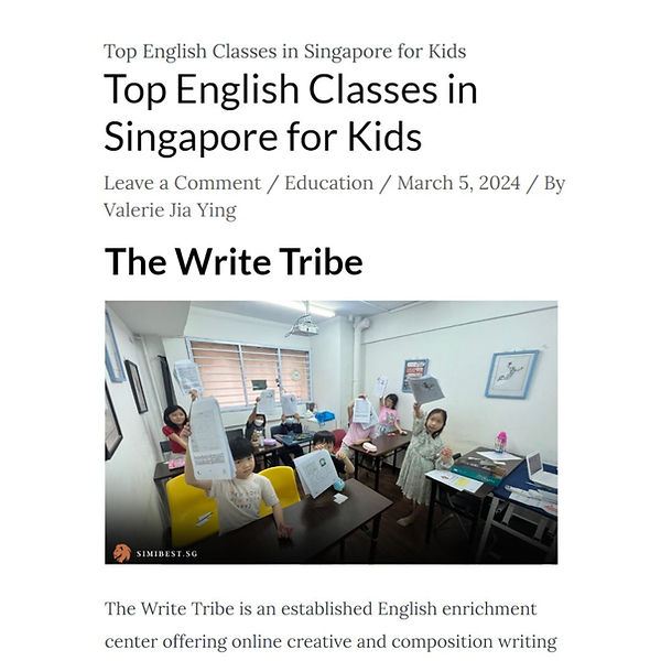 Best Composition Writing Classes Singapo