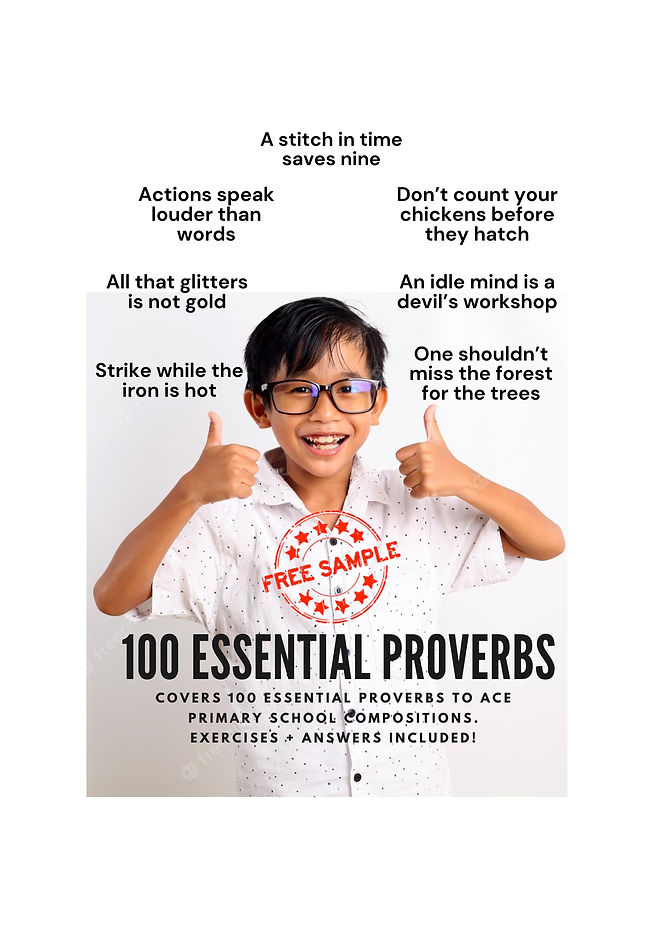 100 essential proverbs creative composition writing assessment book pdf primary 1 2 3 4 5 6 online classes yishun