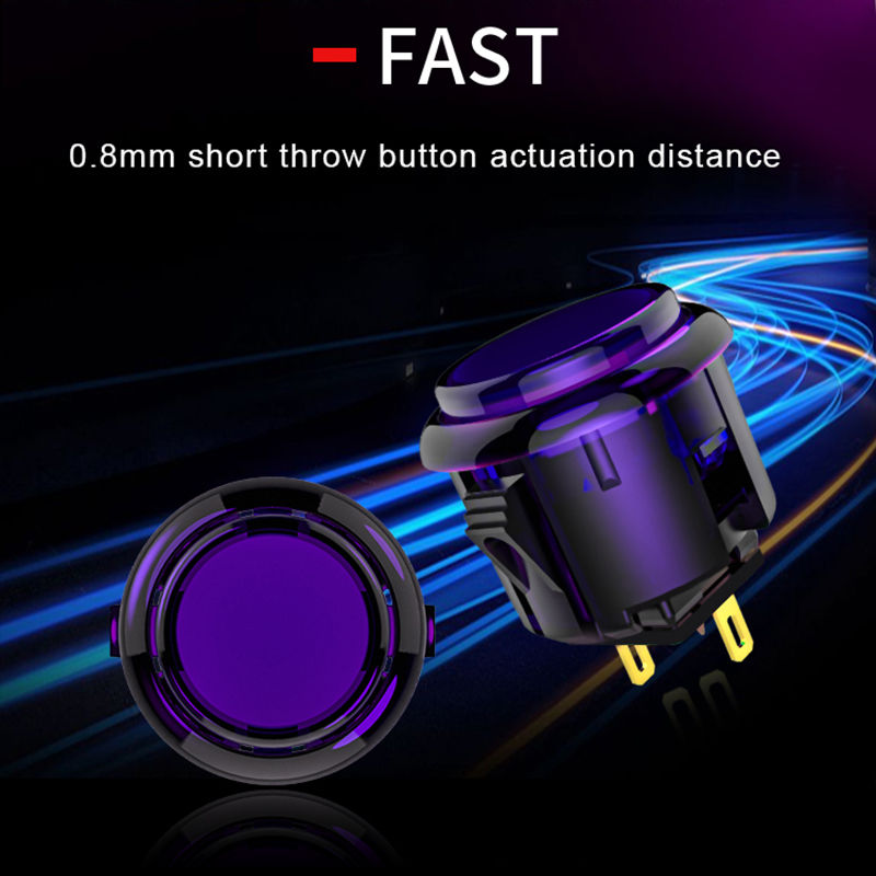Thumbnail: Qanba Gravity 30KS Silent Snap In Translucent Arcade Button,24mm or 30mm