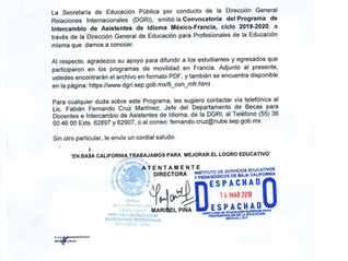 Convocatoria México-Francia