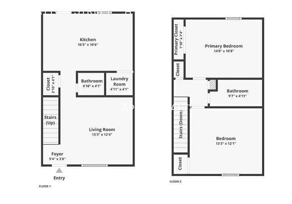 Standard 2 Bed 1.5 Bath