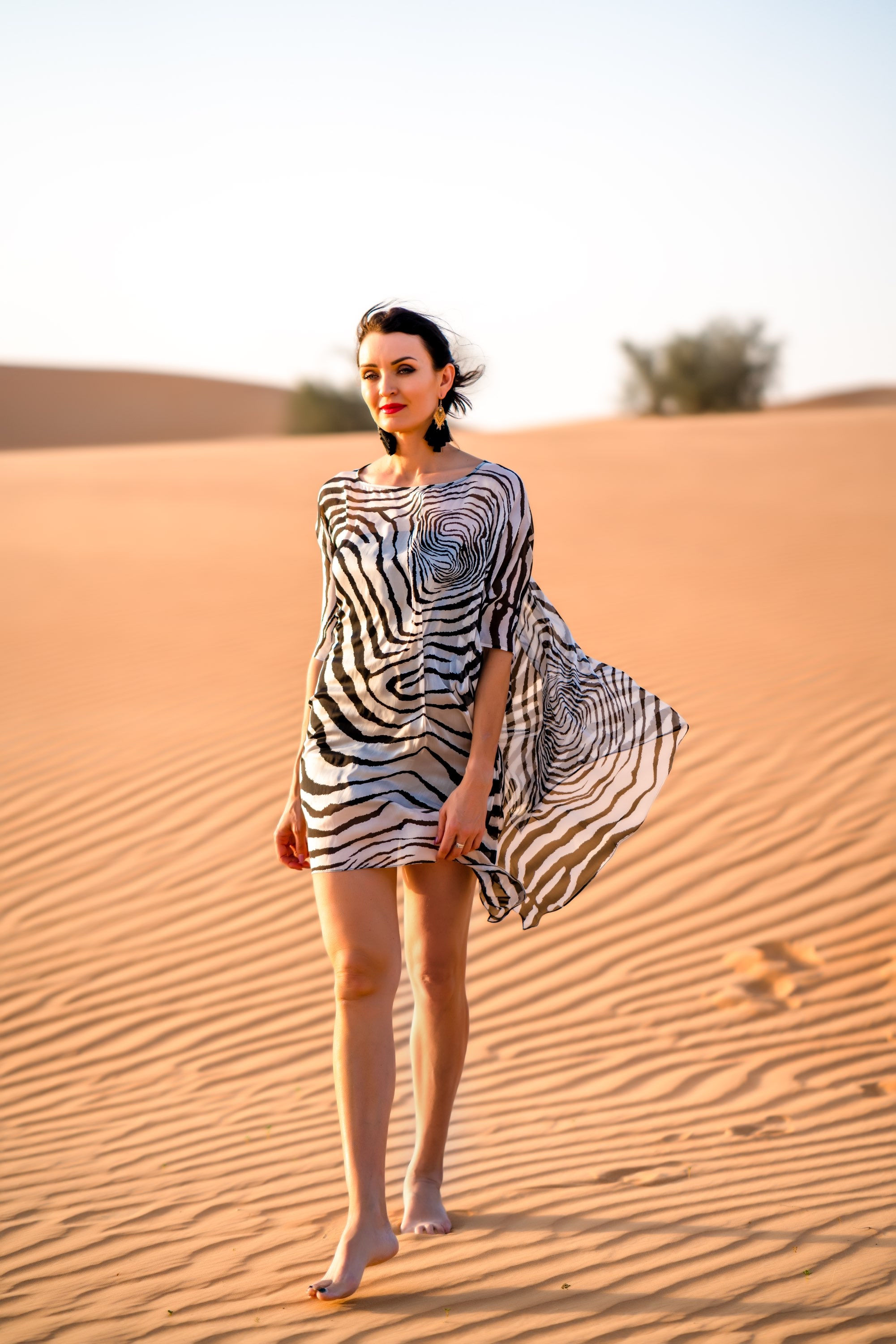 Animal Print Pure Silk Short Tunic