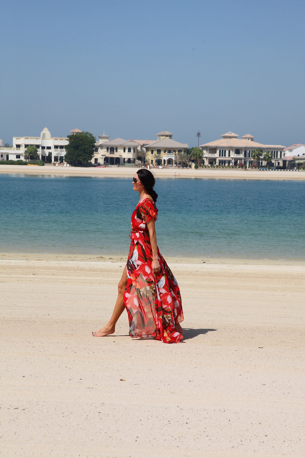 Thumbnail: Red Floral Beach Dress