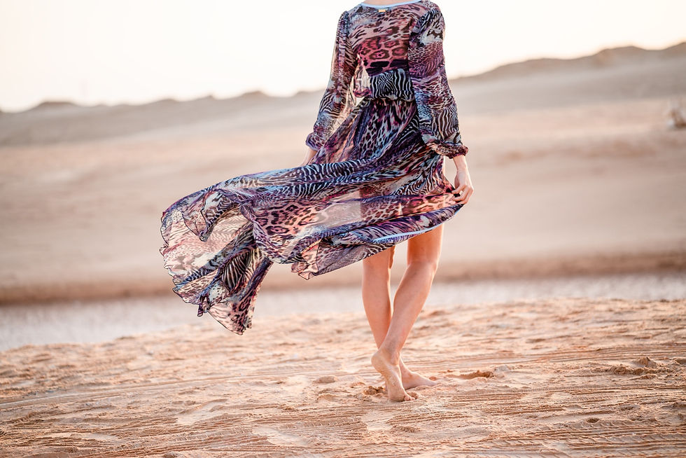 Thumbnail: Animal Print Long Sleeved Beach Dress