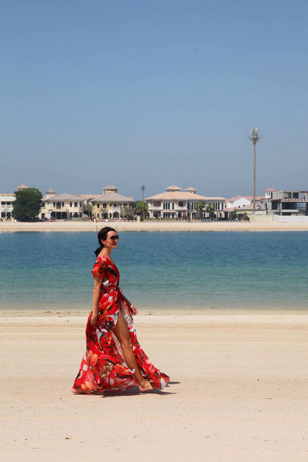Thumbnail: Red Floral Beach Dress
