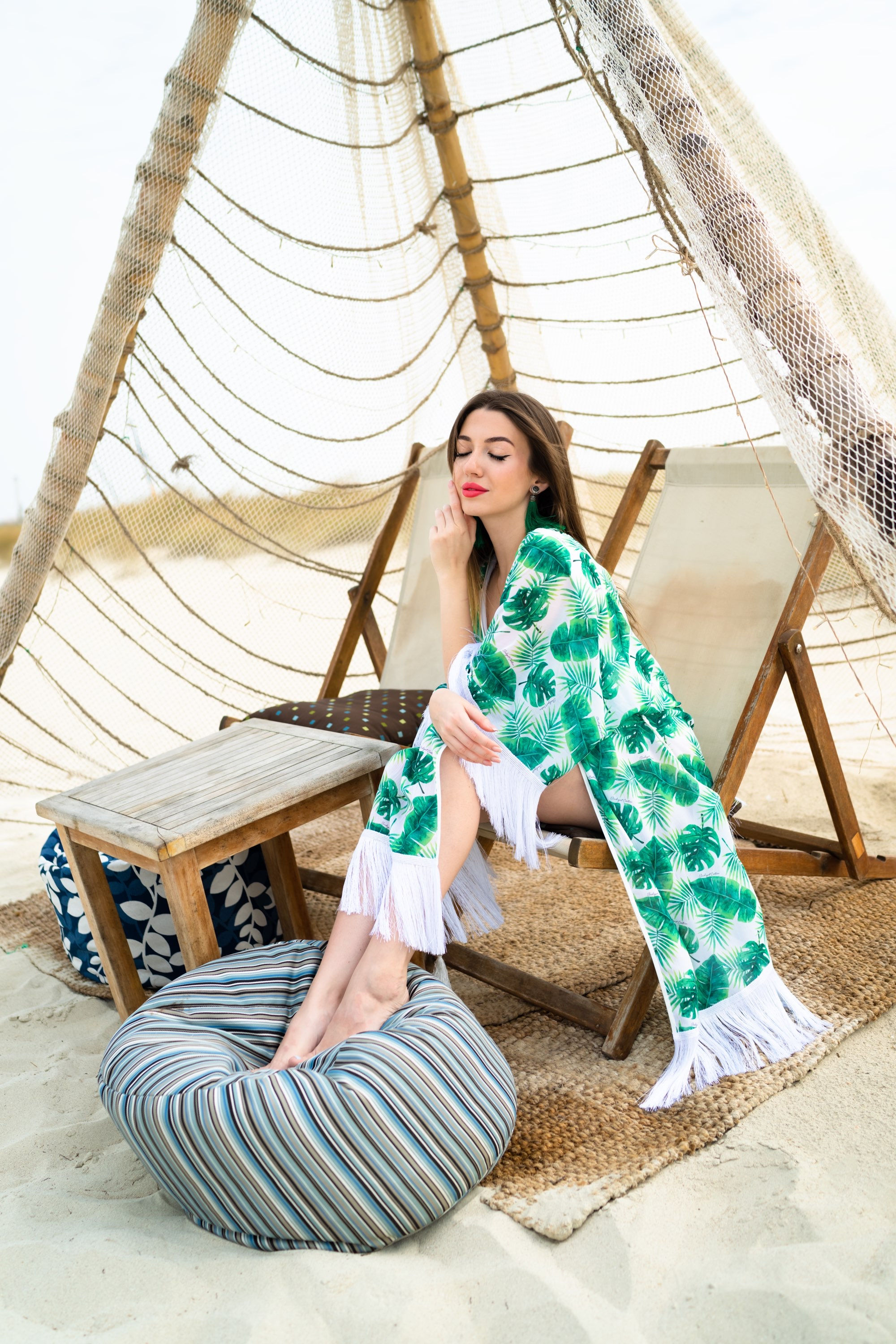 Monogram Palm Leaves Kimono