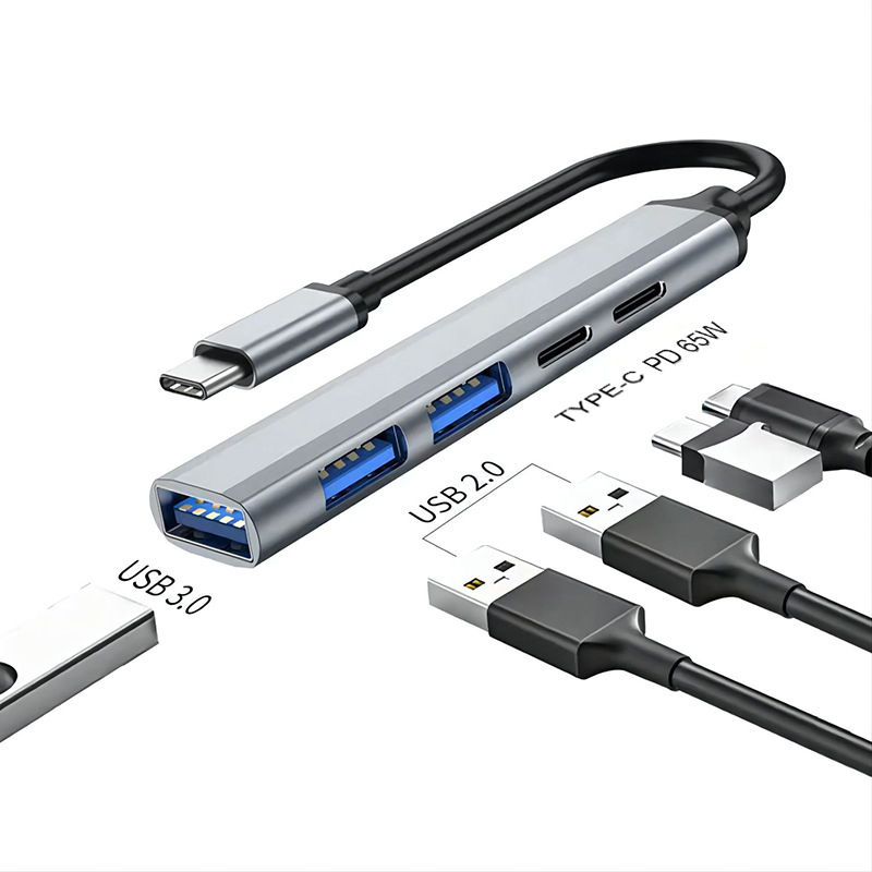 PD 65W USB C HUB Type C to USB 3.0 HUB 5Ports Multi Splitter Adapter OTG For Xia