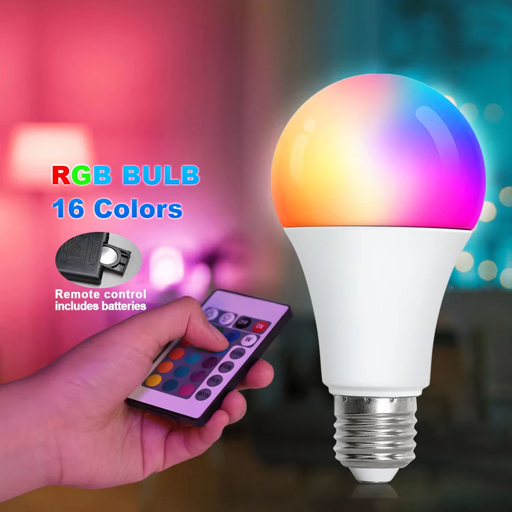 LED RGB Light Bulb AC 220V 230V E27 Bombillas LED IR Remote Control Changeable