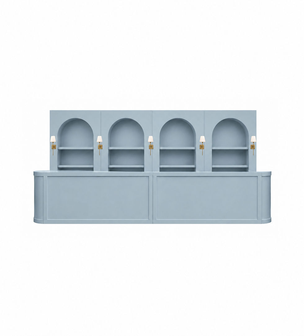 Thumbnail: 18’ Capri Bar with Arched Shelves and Custom Color