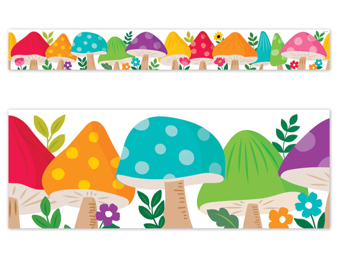 Woodland Friends Jumbo Mushrooms EZ Border