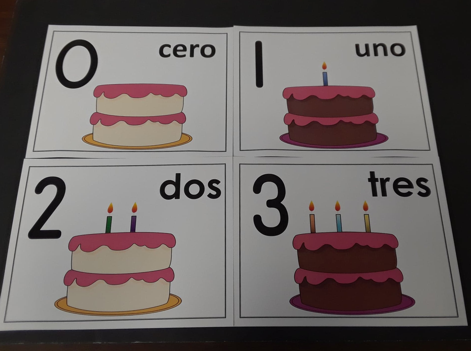 Birthday Cake Numbers in Spanish