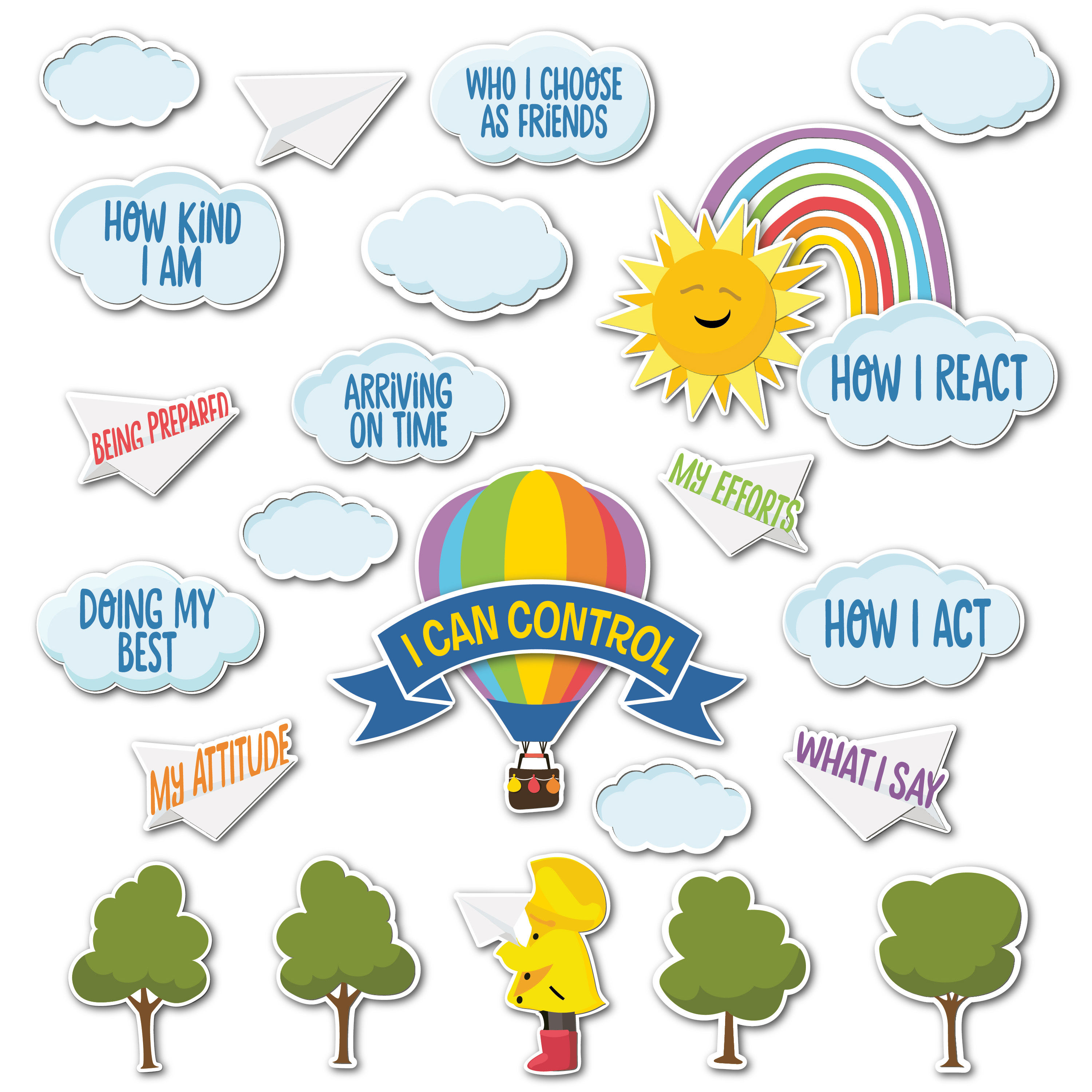 Growth Mindset What I Can Control Mini Bulletin Board Set