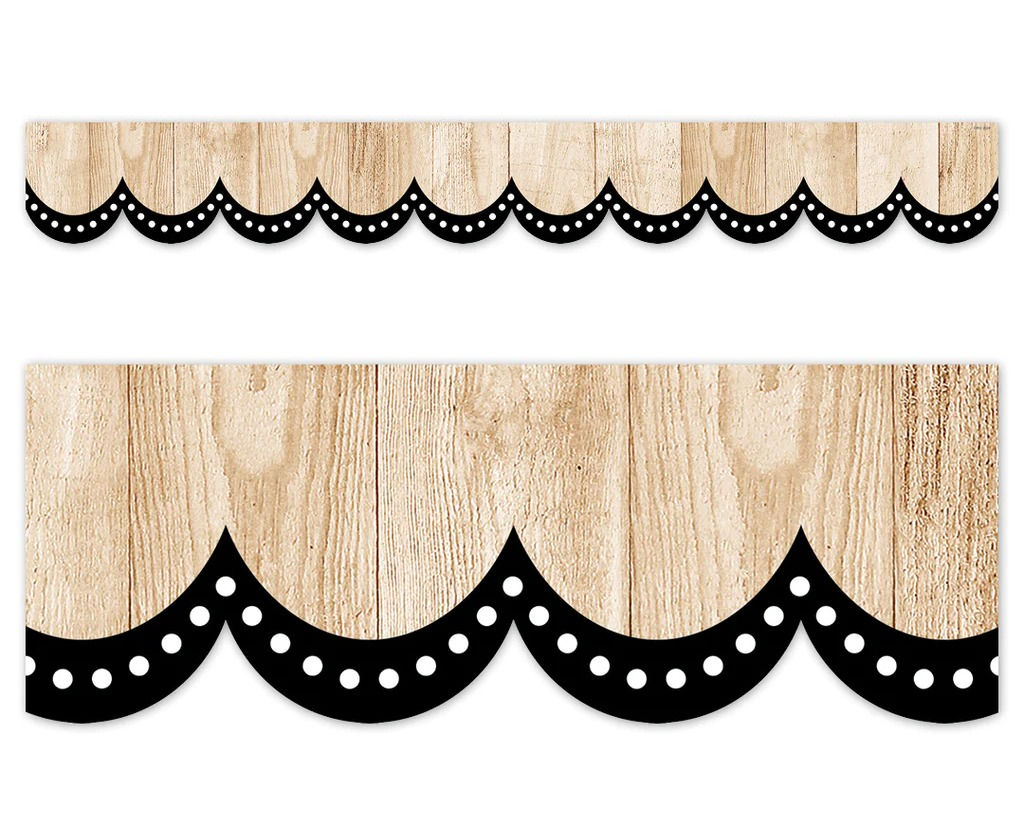 Core Decor Dotted Scallops on Wood EZ Border