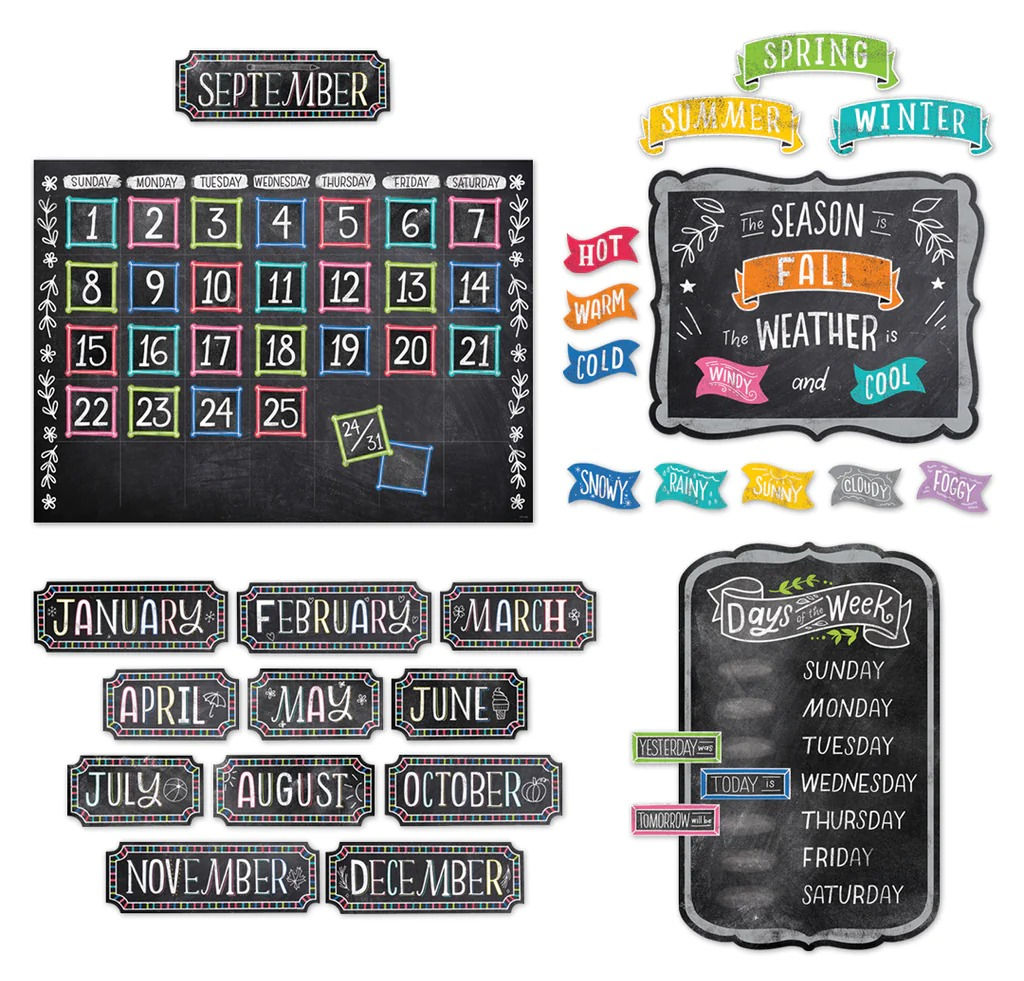 Chalk It Up! Calendar Set Bulletin Board