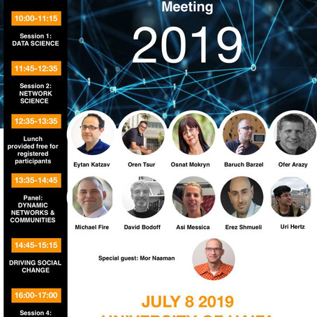 Network Science conference in Israel - 8 July. 2019