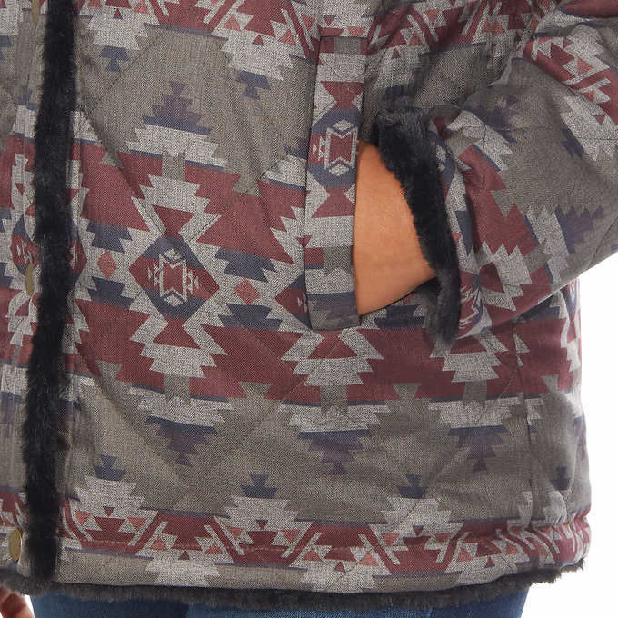 Thumbnail: Pendleton Ladies' Reversible Faux Fur Printed Coat