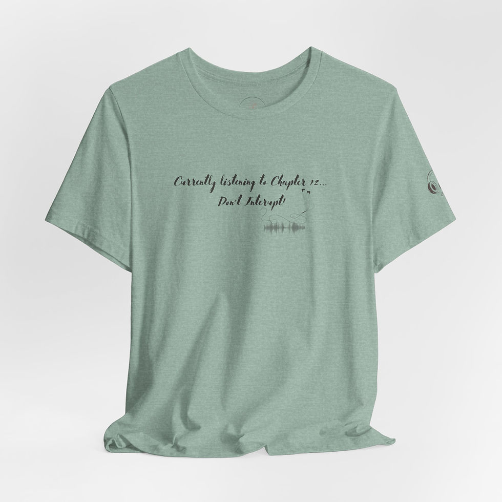 Thumbnail: Currently Listening to Chapter 12, Unisex T-Shirt (Black Print)