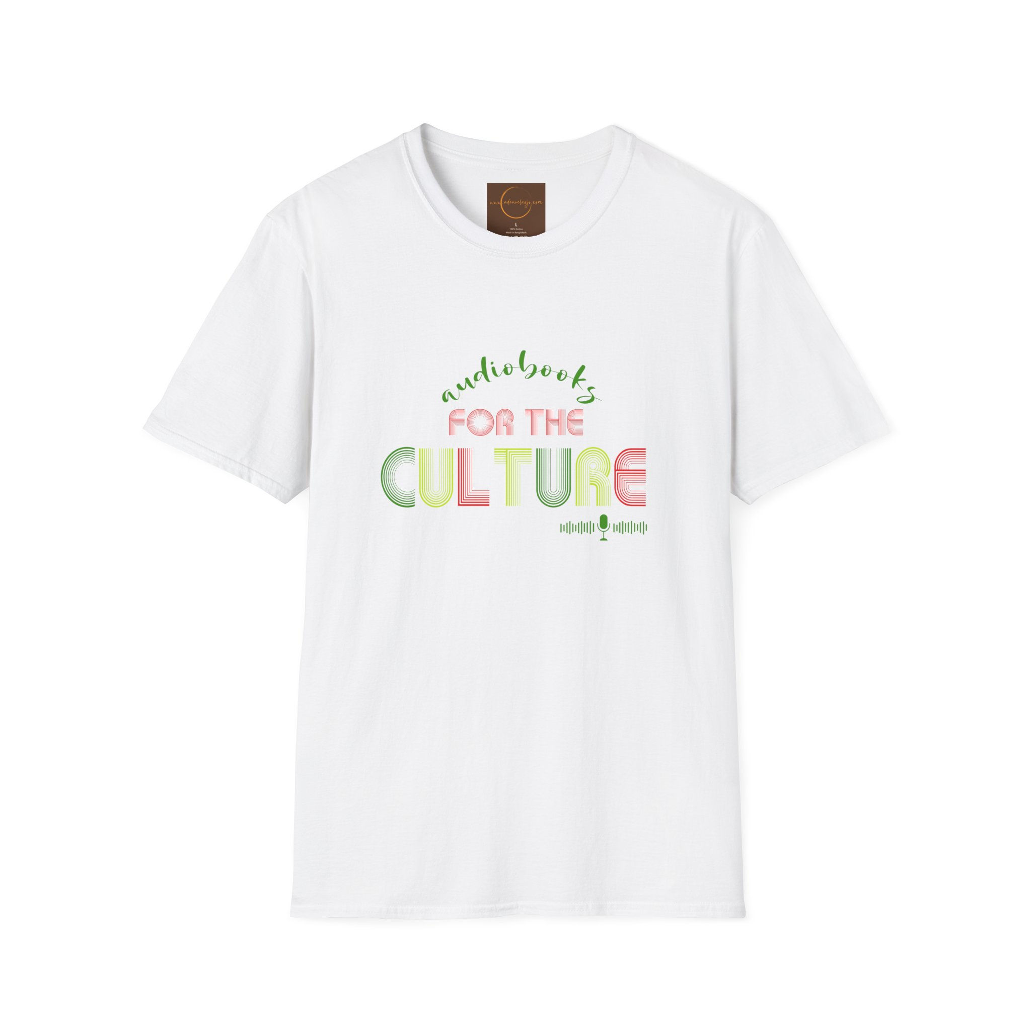 Audiobooks for the Culture, Unisex T-Shirt (Green/Yellow/Red Print)